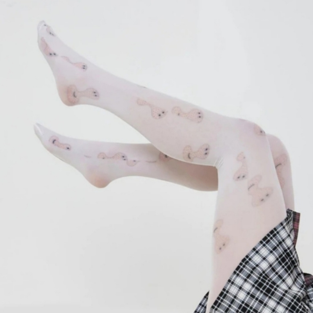 3 for $15.00 - Mysterious "KEV" White Tights Brand New Size M/L